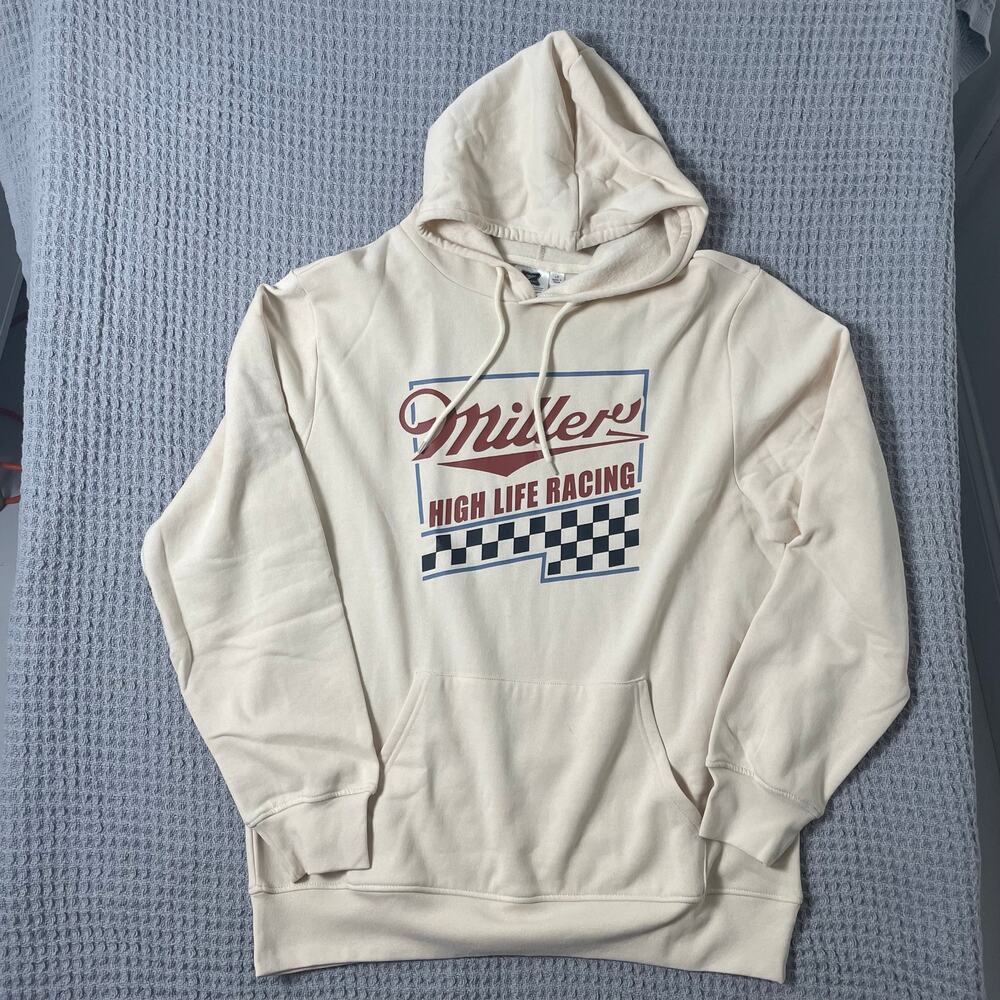 Miller High Life Racing Large Hoodie Sweatshirt Sand Beige Large Me